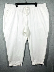 J. Pantalón Crew Mujer Mezcla de Lino Talla 24 Relajado Boho Playa Costa Lagenlook Nuevo con Etiquetas - Imagen 1 de 15