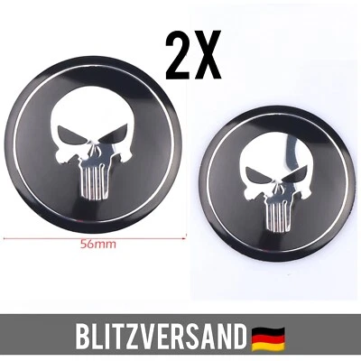 2x Punisher Totenkopf Aufkleber Skull Sticker Emblem Schädel Rächer Alu Moped  - Bild 1 von 3