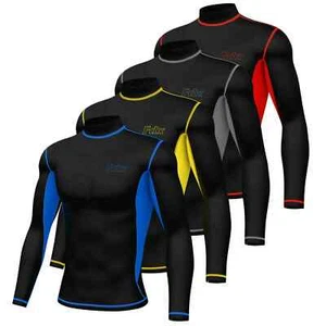 Men's Super Thermal Compression Armour Base Layer Long sleeve Cold Wear Top - Picture 1 of 9