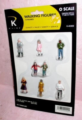 K-Line K-42303 O-gauge WALKING FIGURES (Set of 8) NEW SEALED - Image 1 of 2