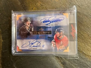 2022 Blattkunst Hockey Ikonographie Dual Auto Teemu Selanne/Saku Koivu 10/12 - Bild 1 von 2