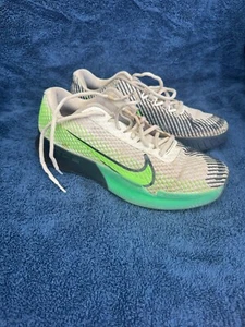 Nike Men's Zoom Vapor 11 HC White Green Strike Tennis Shoes - Picture 1 of 8