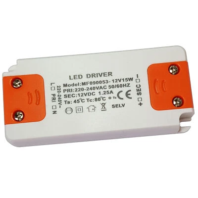 LED Trafo 15 Watt 12V DC Transformator Netzteil driver 12 Volt 15W elektronisch - Bild 1 von 4