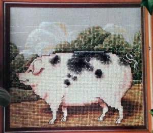 Cross Stitch Pattern Country CHAMPION PIG Landscape Farm Animal Country Life - Picture 1 of 5