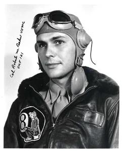 Robert Baker USMC signed 8x10 GLOSSY photo VMF121 Ace 7V WWII flew F4U - Picture 1 of 2