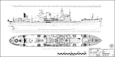 TOGO ex Coronel, Kriegsmarine. 1984 als TOPEKA gesunken. Modellbauplan - Bild 1 von 4
