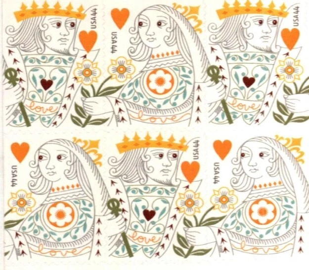 United States 44¢ King & Queen of Hearts Love Postage Stamp #4404-05 Pack of 100 - Image 1 of 1