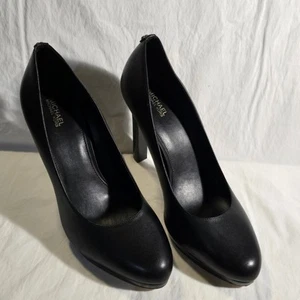 Michael Kors Womens Pump Size 10 Black Leather Heel Dress Shoe - Picture 1 of 15