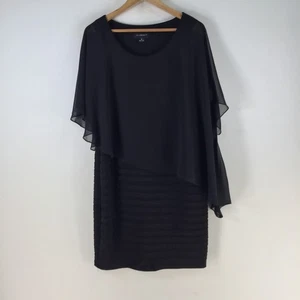 Scarlett dress womens 14 pencil black short sleeve round neck zip 114992 - Picture 1 of 10