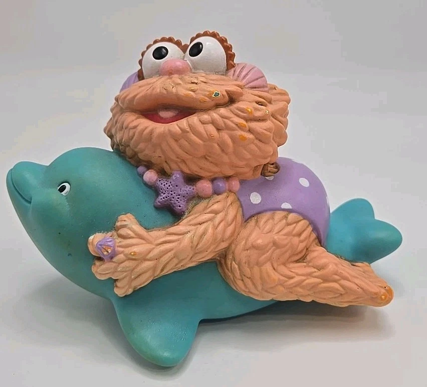 芝麻街佐伊海豚怪物人偶 TYCO Squirt 洗澡玩具 1998 — 第 1/4 张图片