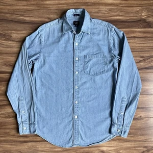 J Crew Denim Shirt Mens Small Blue Chambray Light Wash Classic Fit Button Up - Picture 1 of 9