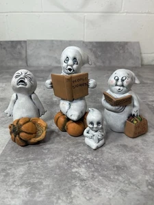 Seltene Vintage 1981 handbemalte Keramik Halloween Geister Kürbisse - Bild 1 von 18