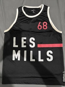 Reebok Les Mills 68 Playice Herren schwarz weiß rot Basketball Trikot Größe Medium - Bild 1 von 13