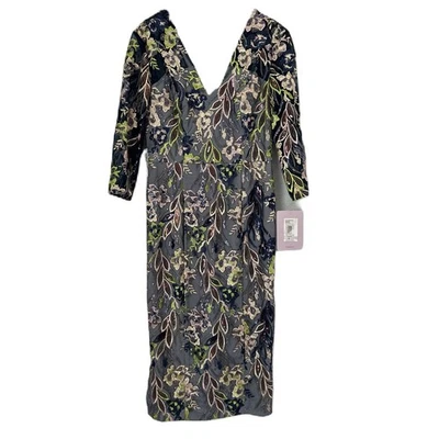 JS Collections Dress Women 8 Multicolored Floral Embroidery Sequin Formal  NWT - Image 1 of 4