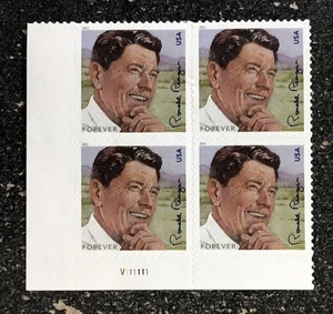 2011USA #4494 Forever Ronald Reagan - Plate Block of 4  president mint - Picture 1 of 3