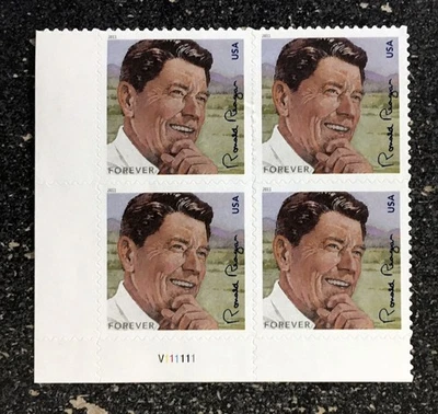 2011USA #4494 Forever Ronald Reagan - Plate Block of 4  president mint - Image 1 of 3
