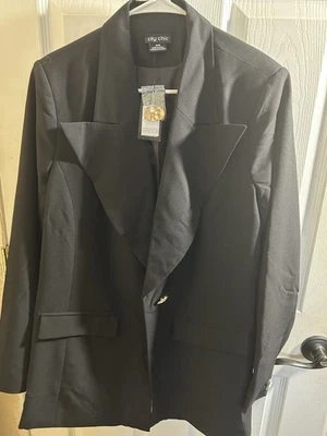 Blazer para mujer City Chick negro Foto 1 de 3