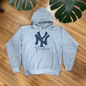 Vintage 90s Small New York Yankees MLB Pullover Drawstring Hoodie Sweatshirt Y2K - Picture 1 of 6