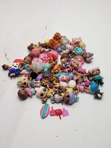 Lot Of 46 LOL Dolls & Pets Glitter Heads Babies With Pet Accessories USED - Picture 1 of 12