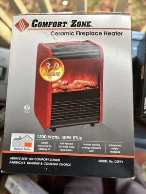 Mini chimenea eléctrica Comfort Zone calentador de espacio rojo Foto 1 de 2