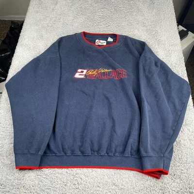 Sudadera De Colección Rusty Wallace Adulto Grande Azul Pullover Competidor Nascar #2 Foto 1 de 4