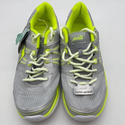 Zapatos deportivos Avia para mujer talla 9 plateados de malla amarilla neón de cuero Foto 1 de 4