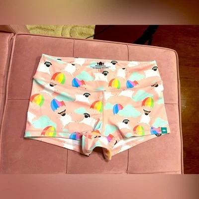 Wodbottom Rainbow Sheep Parachute Spandex Shorts Size Large - Image 1 of 4