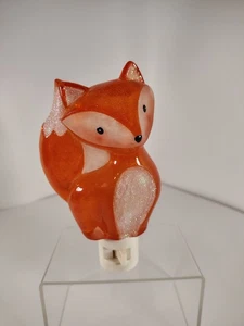 Sitting Woodland Fox Orange 3.5 x 6 Inch Acrylic Decorative Plug-In Wall Night - Picture 1 of 5