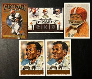 Jim Brown (lote de 5 tarjetas) con insertos Cleveland Browns Salón de la fama como nuevo - Imagen 1 de 2