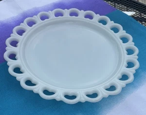 Three-Piece Milk Glass, Heart Rim- Decorative Dish Set, - Picture 1 of 10