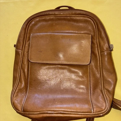 Tignanello Backpack Brown Soft Leather Handbag Shoulder Bag Day Pack Purse Retro - Image 1 of 4