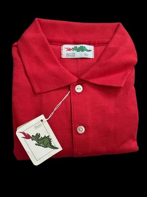 NOS 1970s Sears Dragon Logo Polo Shirt Red w/ Tags Vintage Deadstock L Rare izod - Image 1 of 4