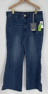 Democracy Damen "Ab"Solution Skyrise Wide Leg Jeans. Größe 16 Petite Neu mit Etikett - Bild 1 von 6