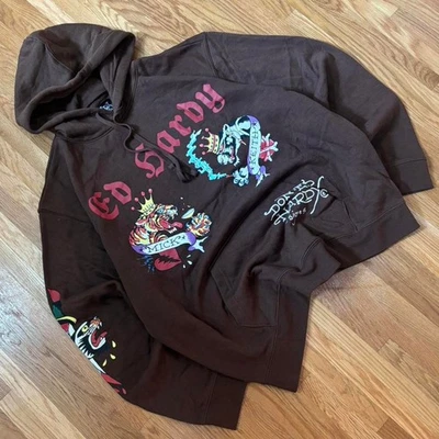 Y2k grail ed hardy hoodie - Image 1 of 4