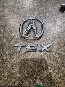 2004-2008 Acura TSX Rear Trunk Deck Lid Nameplate Emblems OEM Chrome Logo Symbol - Picture 1 of 3