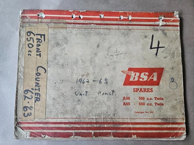 BSA Spare Parts List Catalogue 500 650 A50 A65 1962 1963 - Image 1 of 2