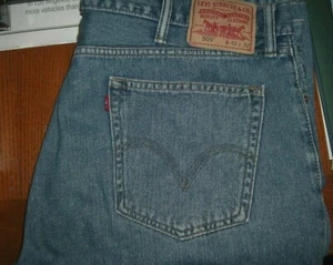 LEVI STRAUSS Levi's 505 Straight Fit Tapered Leg Jeans Blue Denim Men's 42 x 32 - Bild 1 von 12