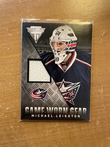 2013/14 Panini Titanium Game Worn Gear Jersey Relic Michael Leighton Blue Jacket
