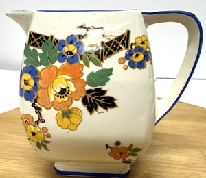 Vintage L & Sons Ltd Hanley Milk Jug Floral Hand Painted H 5” - Picture 1 of 11