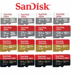 SanDisk Memory card Micro SD 16GB 32GB 64GB 128GB 256GB Ultra Extreme Pro LOT