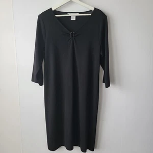 Exclusively Misook womens shift dress size XL Ring Detail neck 3/4 sleeve - Picture 1 of 8