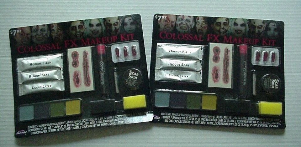 Fun World Scary Tattoo Halloween Colossal FX Kit de Maquillaje (Lote de 2) Nuevos Paquetes Sellados Foto 1 de 1