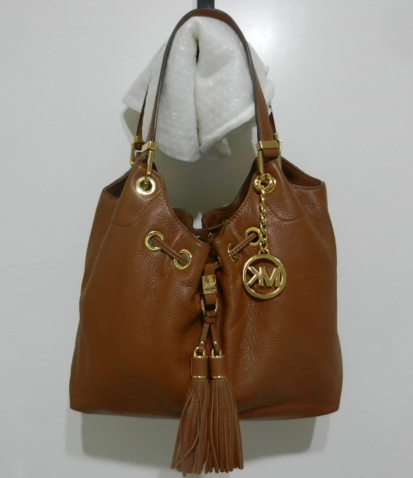 Bolso de Hombro MICHAEL KORS Camden Grande Cuero Guijarro Equipaje-Marrón Cubo LG Foto 1 de 4