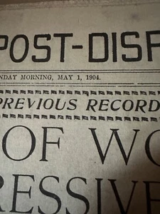 1904 ST LOUIS POST DISPATCH WORLD'S FAIR Newspaper May 1, 1904 (Complete) - Picture 1 of 5