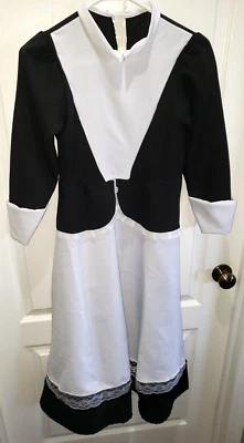 niñas DISFRAZ PEREGRINO COLONIAL VESTIDO SOMBRERO MEDIANO NEGRO BLANCO GORRO ¡súper estado!! Foto 1 de 2