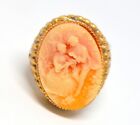 ANTIQUE OLD CAMEO LOVE COUPLE SCENE RING