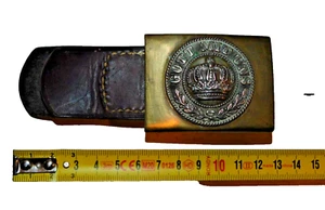 BOUCLE CEINTURON ALLEMAGNE PRUSSE modèle 1895 + patte cuir / W.W.1 / PAS COPIE ! - Imagen 1 de 19