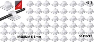 Namalu 60 Pcs. White Mini Cable Clips Hooks Christmas Light Clips Self Adhesive - Picture 1 of 6
