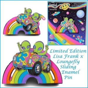 Lisa Frank & Loungefly Alien Sliding Enamel Pin LIMITED EDITION Pin NEW - Picture 1 of 24