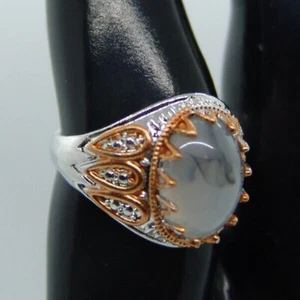 Moda Anillos 8mm Sello Hombres Mujeres Plata Antigua Piedra Ónix Talla 6-13 #1 - Imagen 1 de 8